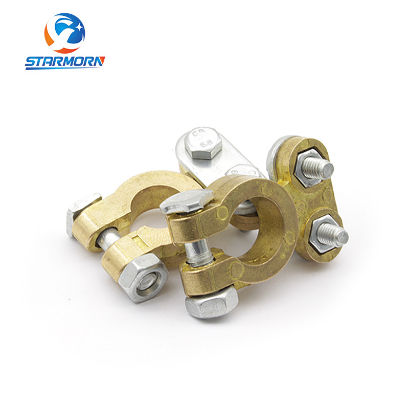 Hejian fábrica de piezas de automóviles accesorios de la batería del coche pila de la batería de cobre clip de pescado conector de hardware de latón