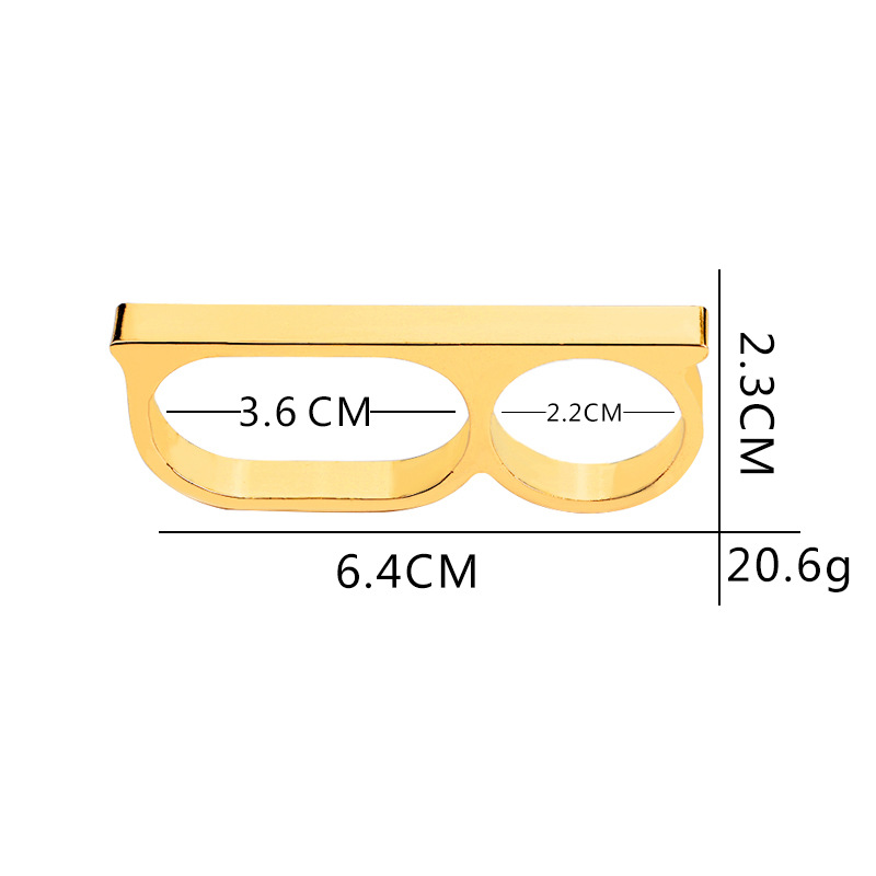 Transfronterizo Temu nuevo estilo personalizado estilo retro punk exagerado doble anillo de dedo pulsera de Venta caliente de Europa y América