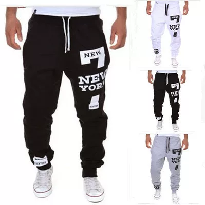 Foreign Trade Leisure Sports Pants Digital 7 Printed New York letters Wish sports pants 1413-k03 -> Прогресс спортивные брюки для занятий спортом, цифровая печать 7, надпись Нью-Йорк, спортивные брюки 1413-к03