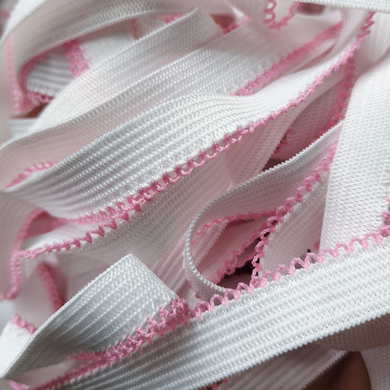 月牙边花边超薄白色锦纶内衣带子 内裤弹力花边松紧带 氨纶包边条