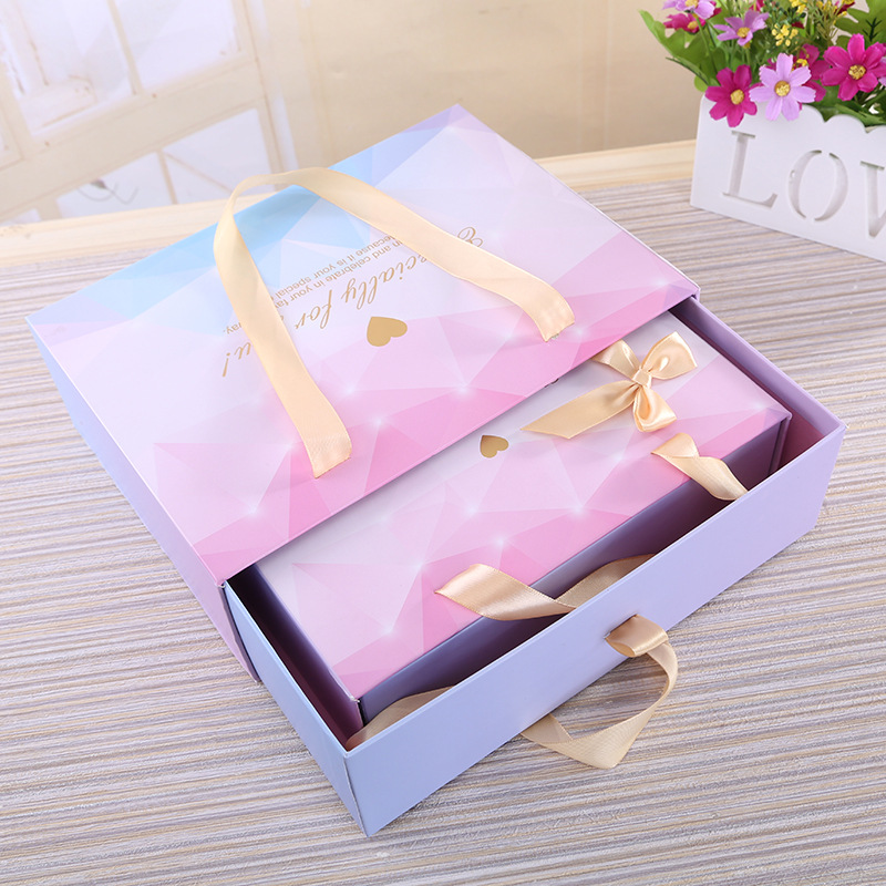 Día de Año Nuevo Cajón caja de regalo de boda ropa interior caja de embalaje de papel duro de alta gama grande