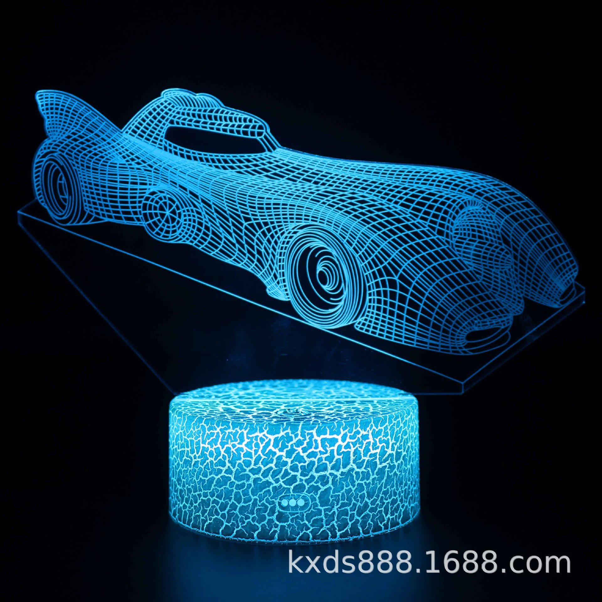 Светодиодная ночная подушка для гонок 3D с проектором, пульт ДУ, акриловая пластина 4 мм, 16 цветов