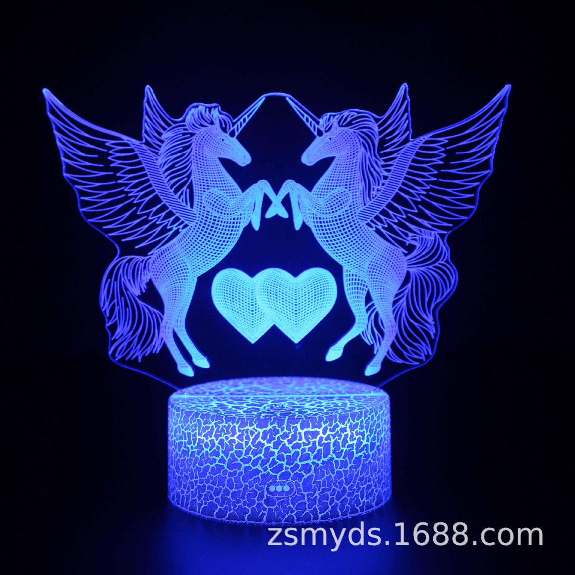 Comercio electrónico transfronterizo dedicado a la serie unicornio 3D lámpara de mesa LED lámpara de regalo creativo visual estéreo colorido luz de la noche