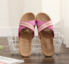 Slippers suitable for men and women for beloved indoor, slide, cotton and linen