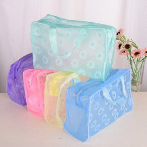 Creative Home Furnishing Needs for Travel Floral PVC Waterproof Cosmetic Bag Washing and Bathing Supplies Storage Bag Wholesale