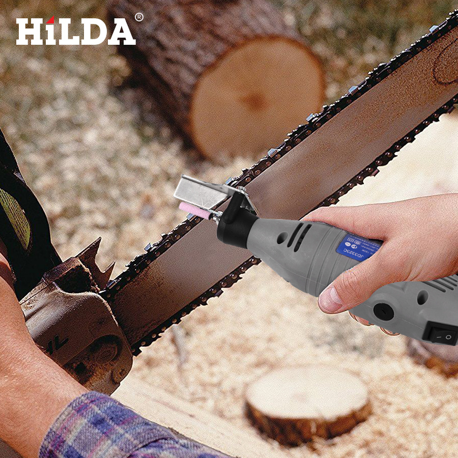 Hilda molienda eléctrica accesorios de biselado herramientas de afilado herramienta de sierra de cadena 2-en-1 Herramienta de afilado herramienta de molienda de cadena