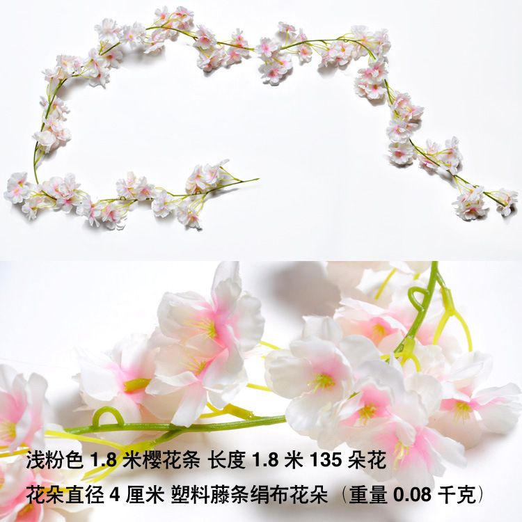 45 pequeñas tiras de flor de cerezo de color rosa claro