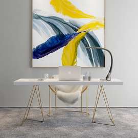 北欧家用实木台式电脑桌书房白色学习桌椅铁艺工作台书桌办公台