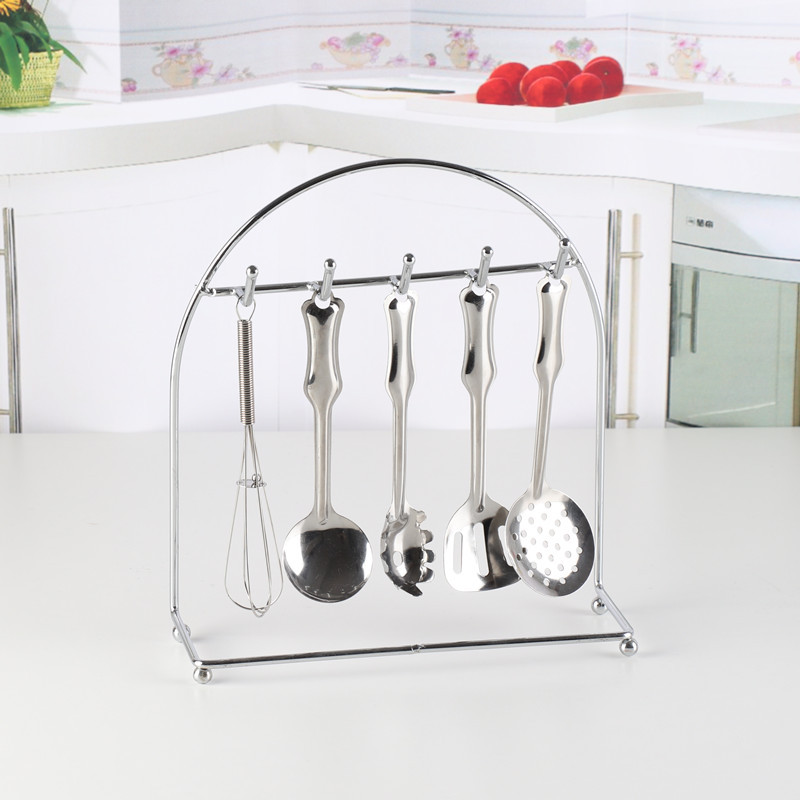 迷你食玩真煮玩具不锈钢过家家餐厨厨具小勺子打蛋器工具架厨房架