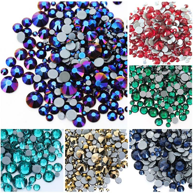 Плоские стразы для алмазной выкладки (flat diamond) для декора ногтей DIY, наклейки-стразы для одежды и ручного шитья