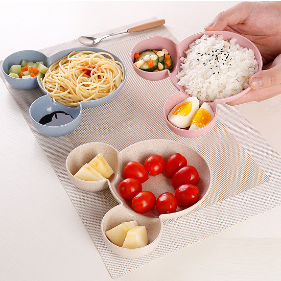 Cartoon Mickey Children's Straw Tableware Creative Baby Separated Dinner Plate Gift Fun Fruit Bowl Factory Outlet Cartoon Mickey Children's Straw Tableware Creative Baby Separated Dinner Plate Gift Fun Fruit Bowl Factory Outlet