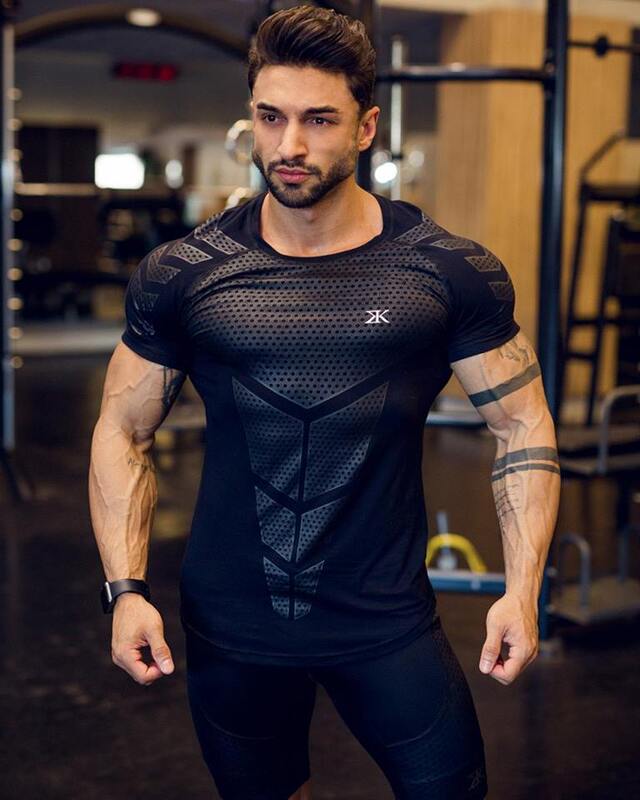 Fitness Clothing Coach Sports T-shirt Muscle Leotard Men's Brother High Elastic Training Quick-drying Clothes Short-sleeved Fitness Clothing Men's