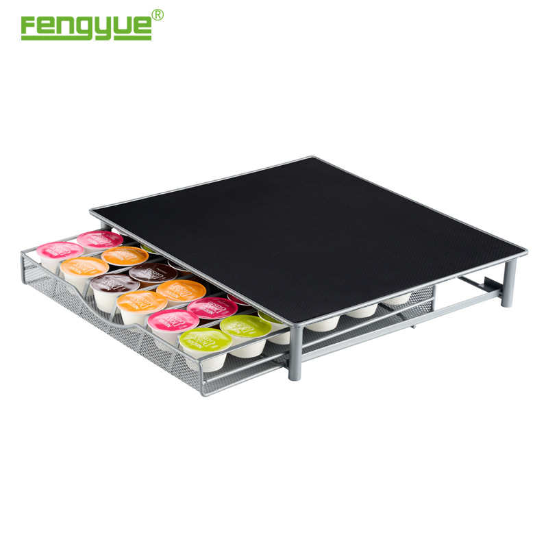 Organizador metálico de cápsulas de café Dolce Gusto, diseño de cajón creativo, soporte elegante para cocina o cafetería