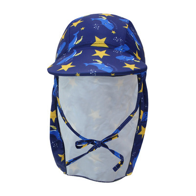 Niños y niñas protección solar gorro de natación playa juego cuello protección sombrero para el sol gorro de natación protección para los oídos sombrero de tela sombrero para el sol
