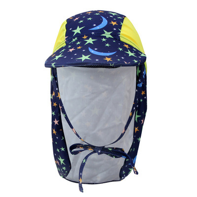 Niños y niñas protección solar gorro de natación playa juego cuello protección sombrero para el sol gorro de natación protección para los oídos sombrero de tela sombrero para el sol