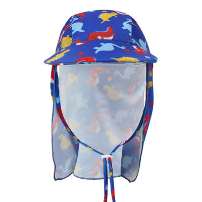 Niños y niñas protección solar gorro de natación playa juego cuello protección sombrero para el sol gorro de natación protección para los oídos sombrero de tela sombrero para el sol