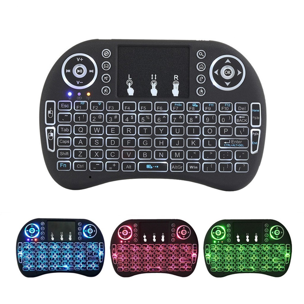 Cross-border I8 mini teclado inalámbrico 2,4g ratón grande touch pad ordenador Android set-top box batería de litio de control remoto de luz de fondo