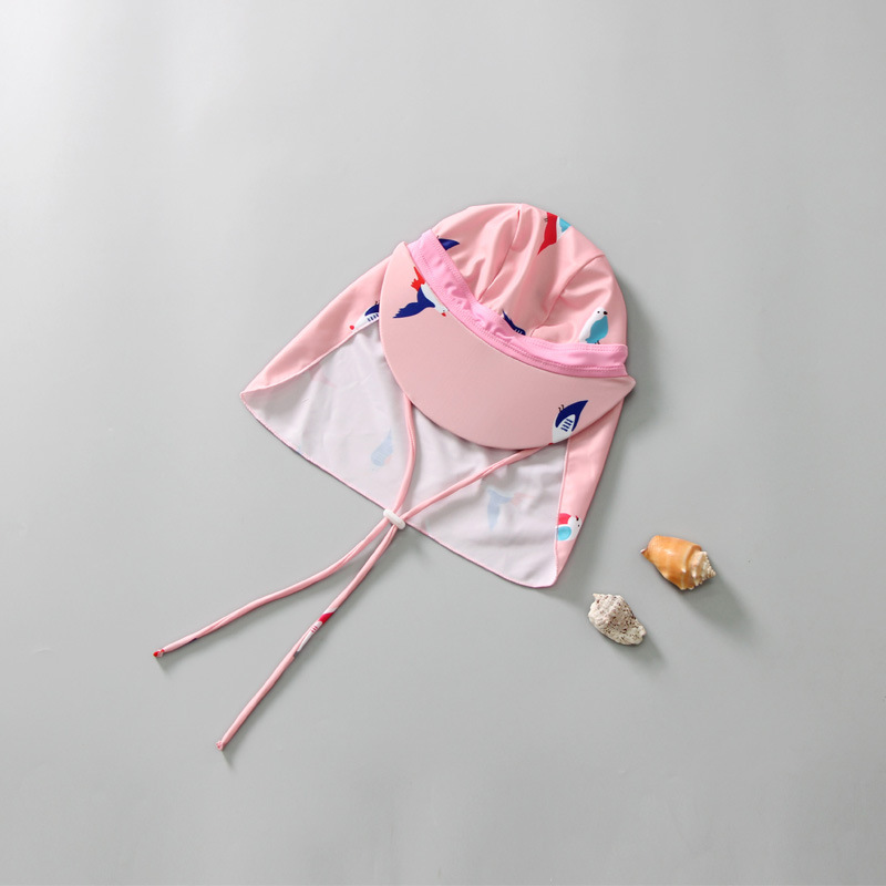 Niños y niñas protección solar gorro de natación playa juego cuello protección sombrero para el sol gorro de natación protección para los oídos sombrero de tela sombrero para el sol