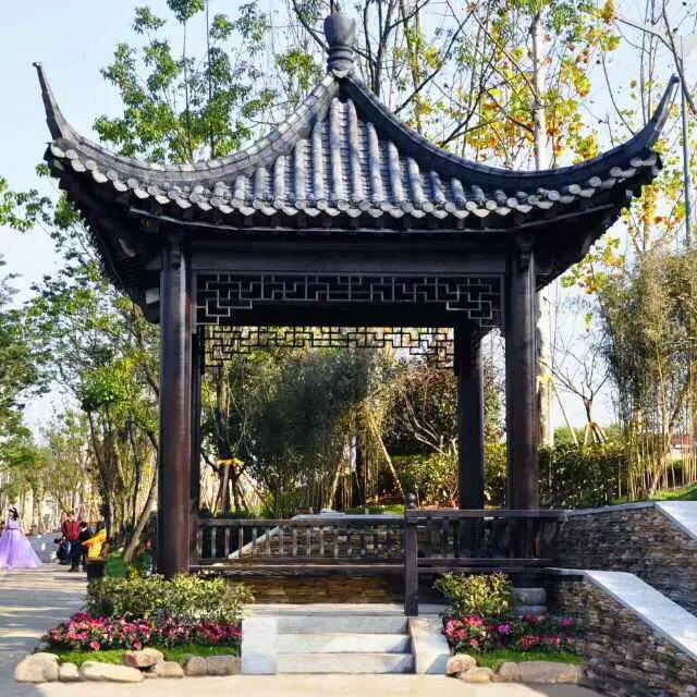 古建四角亭子园林景观凉亭景观亭子仿古户外亭新中式户外庭院凉亭