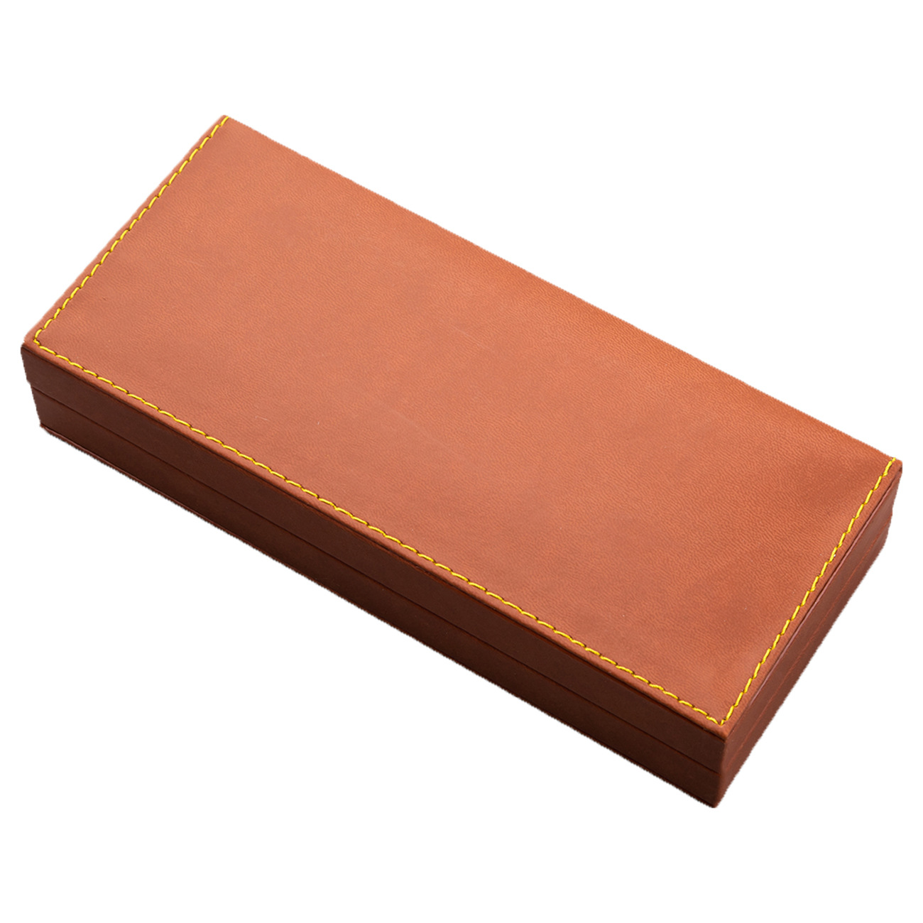 En stock caja de lápiz de publicidad de regalo de negocios al por mayor PU Flip U disco pluma de embalaje individual doble caja de lápiz de negocios