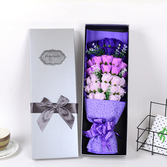 創意母親節禮物媽媽33朵玫瑰花香皂花禮盒花束生日禮品永生花批發