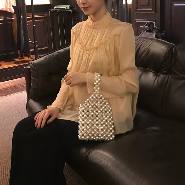 春夏   珍珠 金属珠包手提包 海边度假包