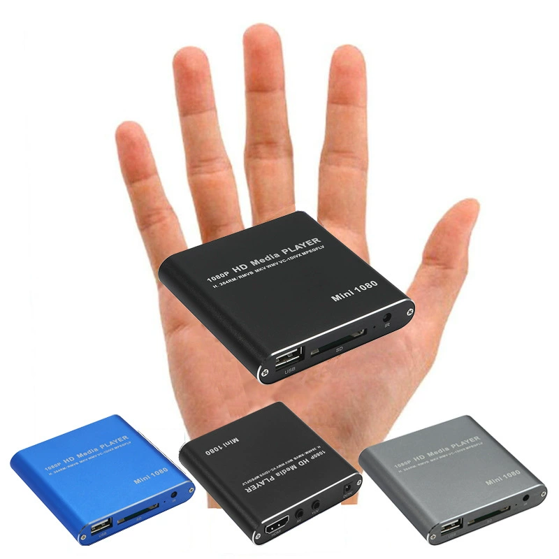 Мини-плеер 1080P Full HD — медиаплеер SD/USB/HDD-HDMI, полностью металлический, приставка