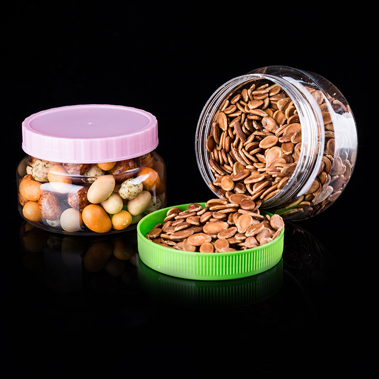 Thickened pet plastic food jar biscuit scented tea clinker jar sealed storage biscuit candy round storage jar