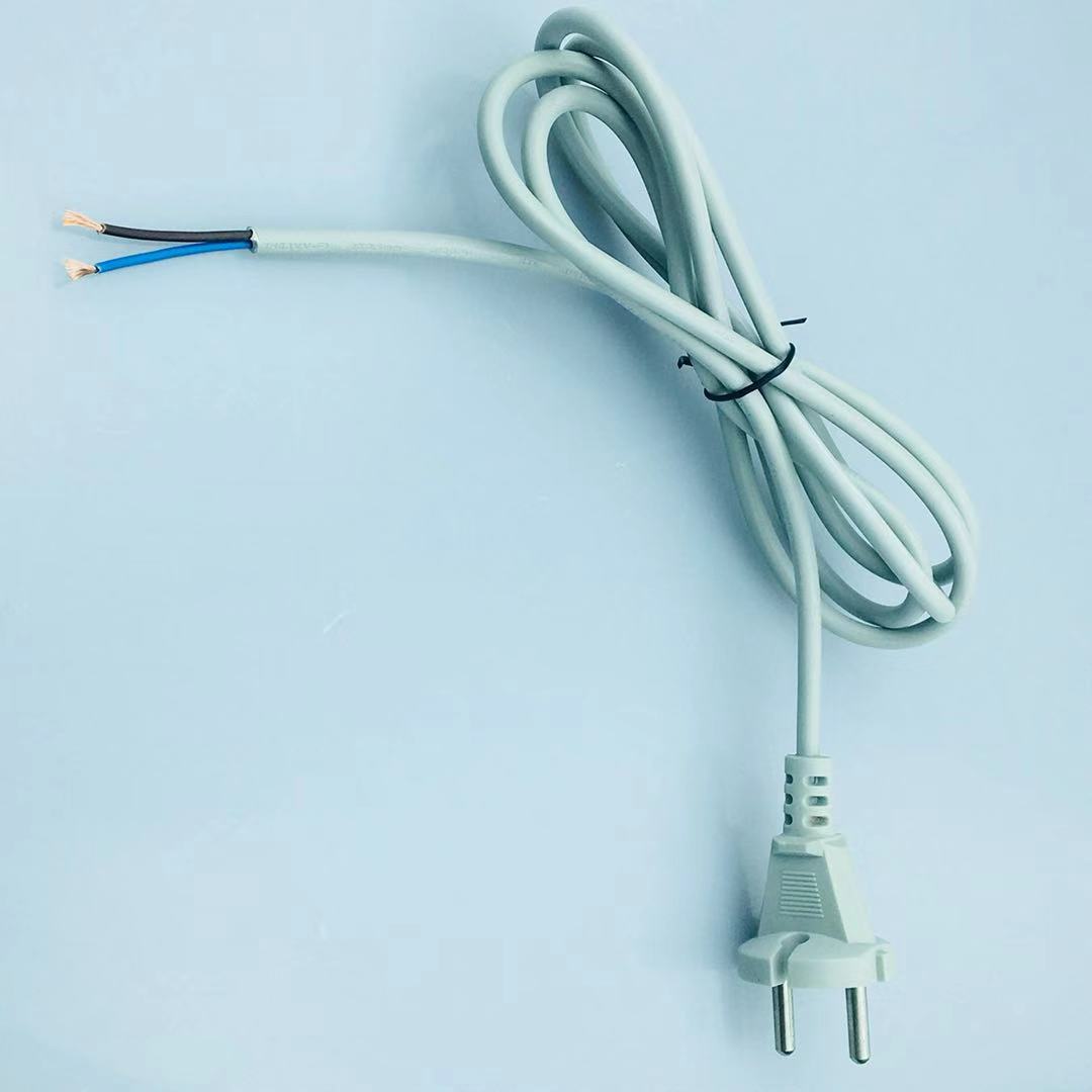欧洲16A 2芯护套线 PVC环保工具插头 电源线 插座线