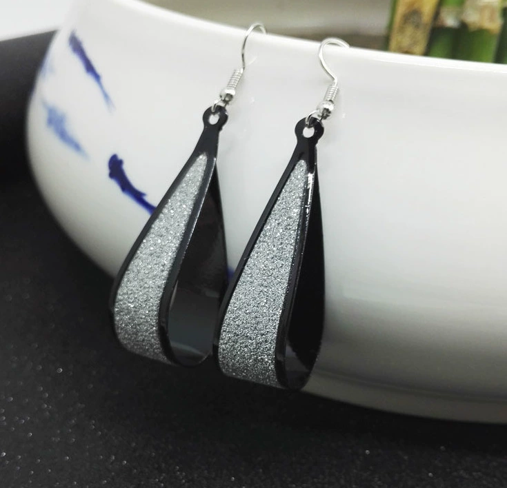 Earrings — European punk style, metallic twists and drops, gold/silver/black, lightweight