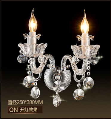 Lámpara de pared de doble cabeza K9 Crystal