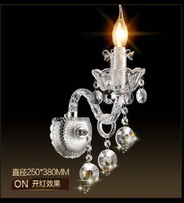 Lámpara de pared de una sola cabeza de cristal K9