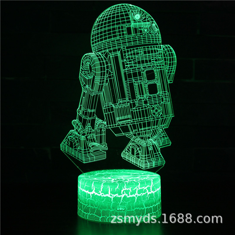 Transfronteriza Star Wars serie 3D colorido táctil lámpara de mesa Luz de la noche LED regalo creativo luz visual