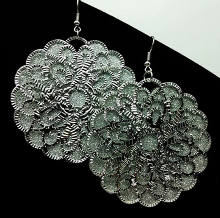 Earrings — European punk style, metallic twists and drops, gold/silver/black, lightweight