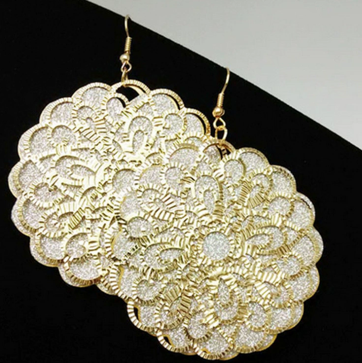 Earrings — European punk style, metallic twists and drops, gold/silver/black, lightweight