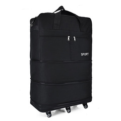 Foldable dual-use bag with extra large capacity, silent wheels, pull-on Oxford cloth luggage bag, travel bag, air check-in
