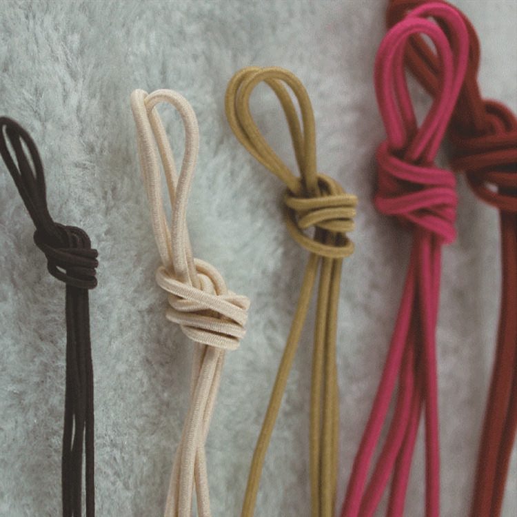 圆形松紧带DIY扎头绳皮筋服装辅料用抽绳涤纶彩色圆松紧来样定做