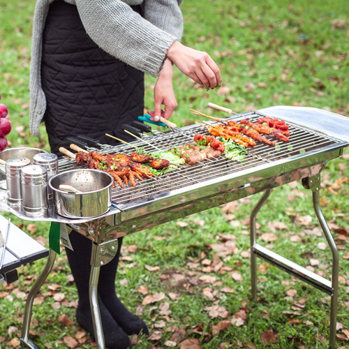 Barbecue grill large barbecue grill outdoor stainless steel grill bbq portable folding grill household carbon grill