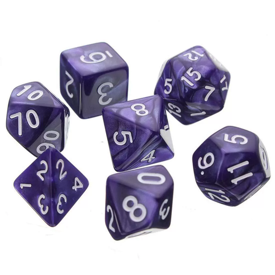 Поставки трансграничные TRPG Многофункциональные - Набор игральных костей/Цвет (7/Группа) DND беговая группа бусина узор фиолетовый