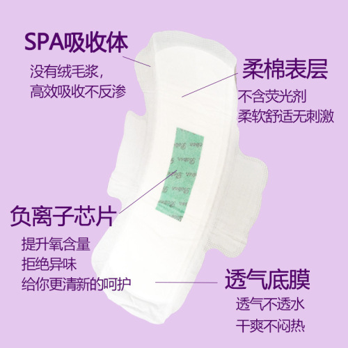 Factory Direct Supply Monthly Lucky Oxygen Negative Ion Sanitary Pads Menstrual Pads and Protective Pads for Dropshipping Wholesale