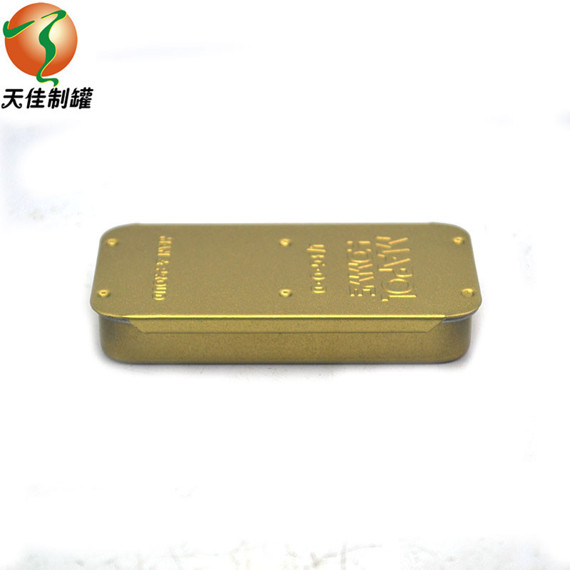 工厂批发固体香膏包装铁盒厂家凸印方形磨砂推拉铁盒迷你滑盖透金