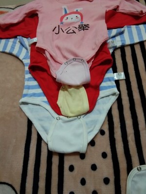 Double-layer baby onesie extension pure cotton baby triangle onesie crawl suit pants with extended fabric pad