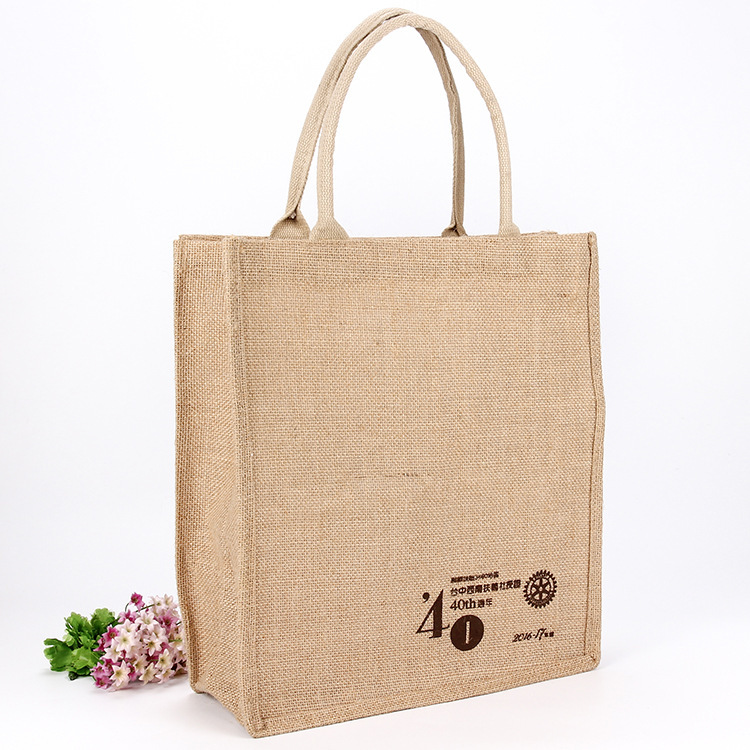 广州厂家麻布袋 亚麻手提购物袋 环保天然麻布袋 可印ogo