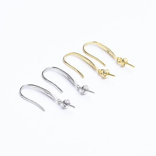 s925 silver pearl ear hook accessories simple fashion pearl ear hook empty accessories diy ear hook accessories