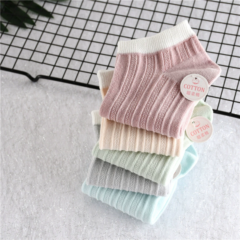 Breathable Japanese‑style invisible socks, Korean design, 70–80% cotton, pastel colors, wholesale