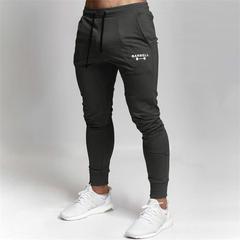 Muscular men's sports trousers, summer outdoor running trousers, thin fitness training pants, sweat-absorbent elastic foot pants
