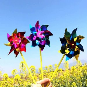 Пластиковая вертушка с блёстками разноцветная DIY