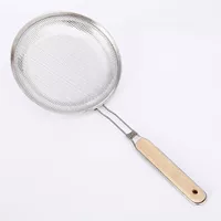 Wood -handed colander Homorph Magnetic Stainless Steel Spicy Steel Spicy Spicy Spicy Turbone Rice Loos Leak Powder Sour Powder Powder Network
