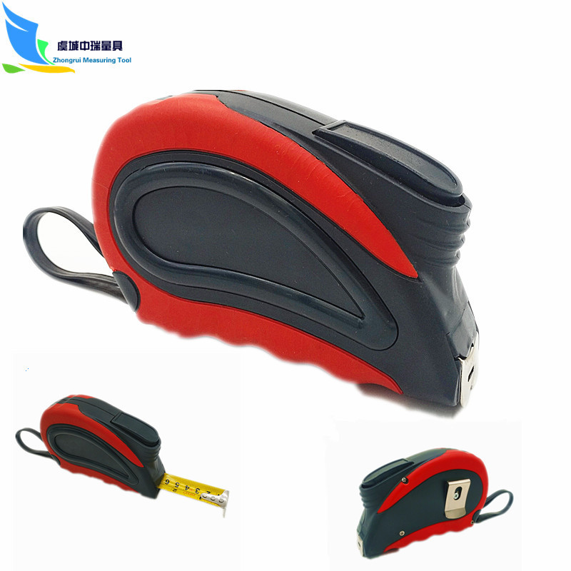 厂家直销7.5m25mm钢卷尺25ftTPR包胶自锁不锈钢卷尺