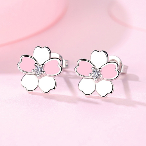 Pinduoduo Internet celebrity live broadcast Korean version of simple earrings for women romantic small fresh pastoral flower temperament earrings earrings